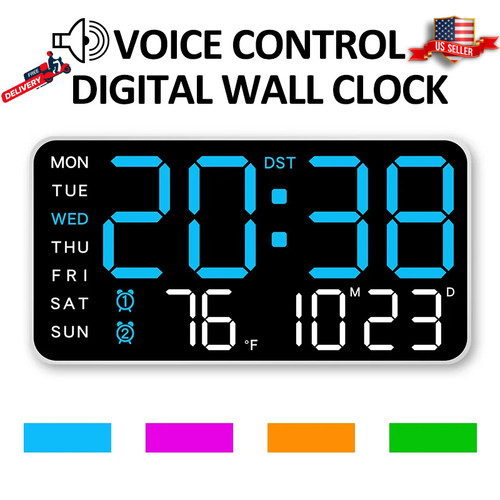Led wall mounted clock large - led,