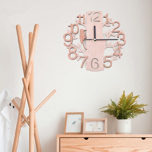 Wooden wall clock - wall,