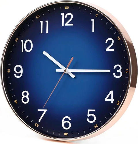 Navy blue wall - navy, clock,