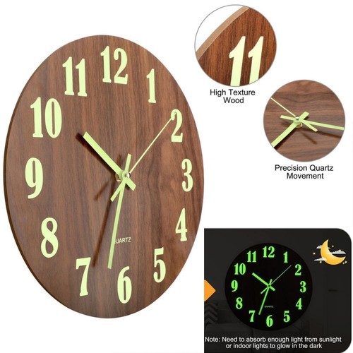 Wall clock large luminous - large,