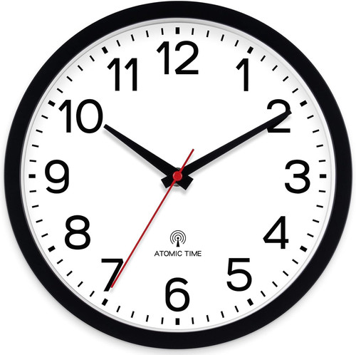 Atomic black wall clock analog - wall,