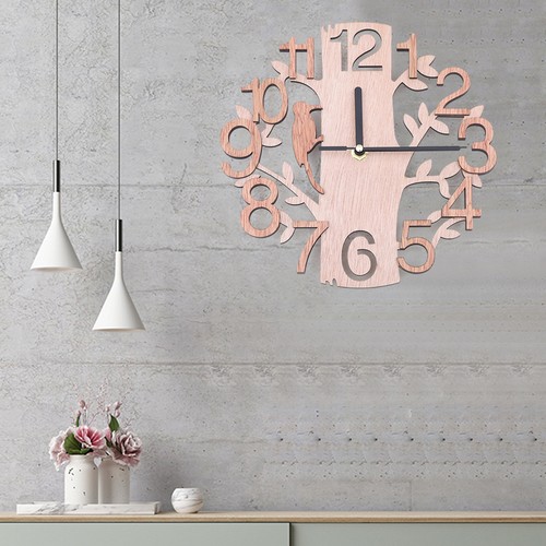Wooden wall clock - wall,