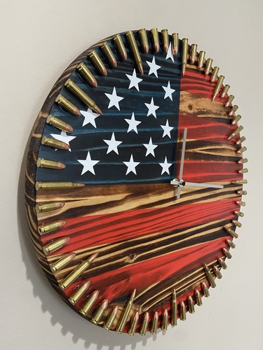 American flag bullet clock - american,