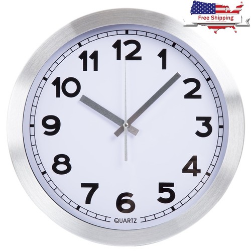 Brushed aluminum wall - wall, clock