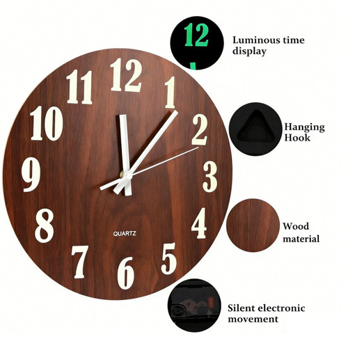 12in wall clock large - clock,