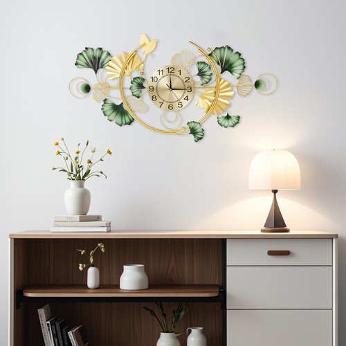 Vintage ginkgo leaf wall clock - vintage,